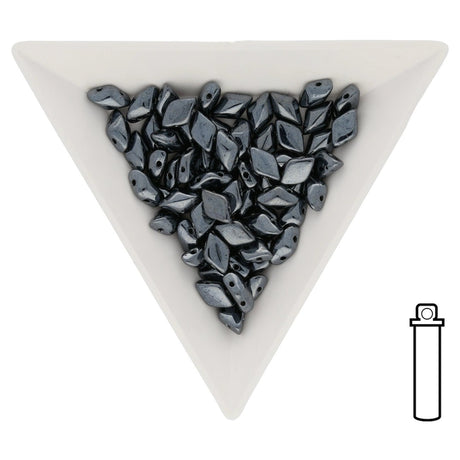 GemDuo - Jet Hematite - PerlineBeads SA