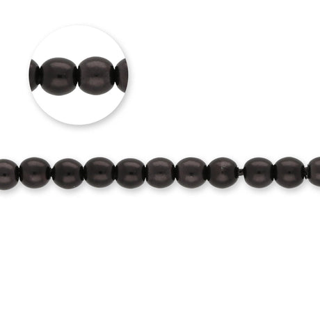 Glasperlen rund - 3 mm - Shiny Dark Grey - PerlineBeads SA