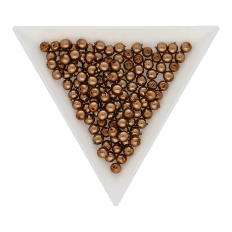 Glasperlen rund - 4 mm - Brown - PerlineBeads SA