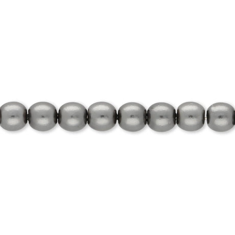 Glasperlen rund - 4 mm - Dark Grey - PerlineBeads SA