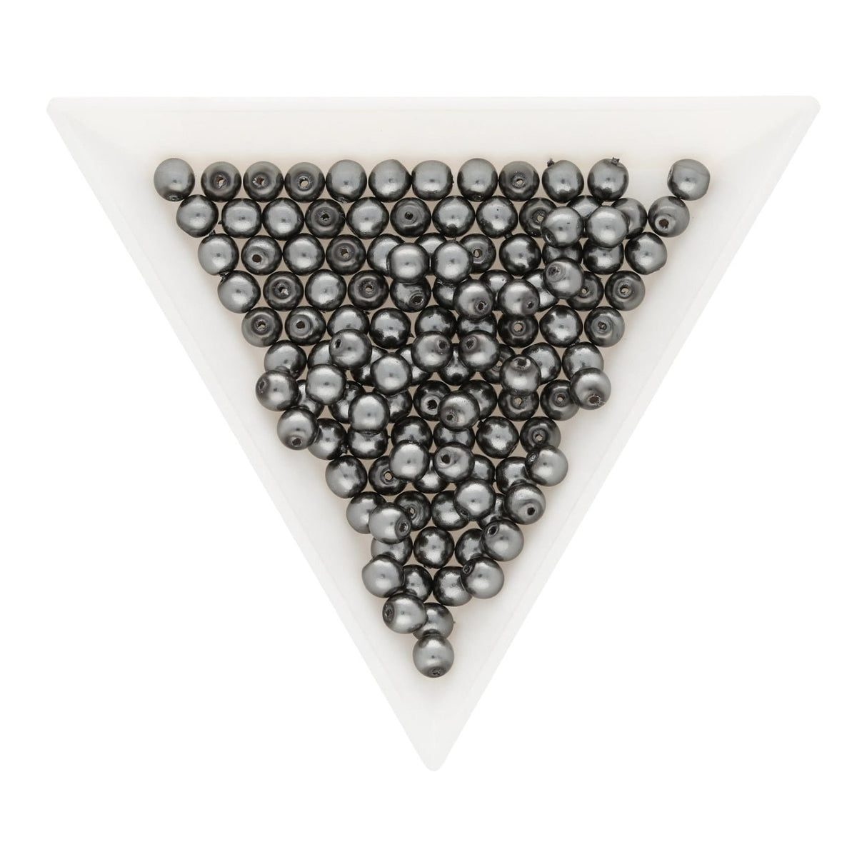 Glasperlen rund - 4 mm - Dark Grey - PerlineBeads SA