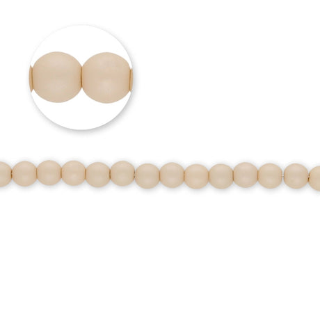 Glasperlen rund - 4 mm - Powdery Beige - PerlineBeads SA