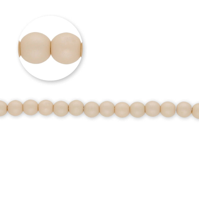 Glasperlen rund - 4 mm - Powdery Beige - PerlineBeads SA