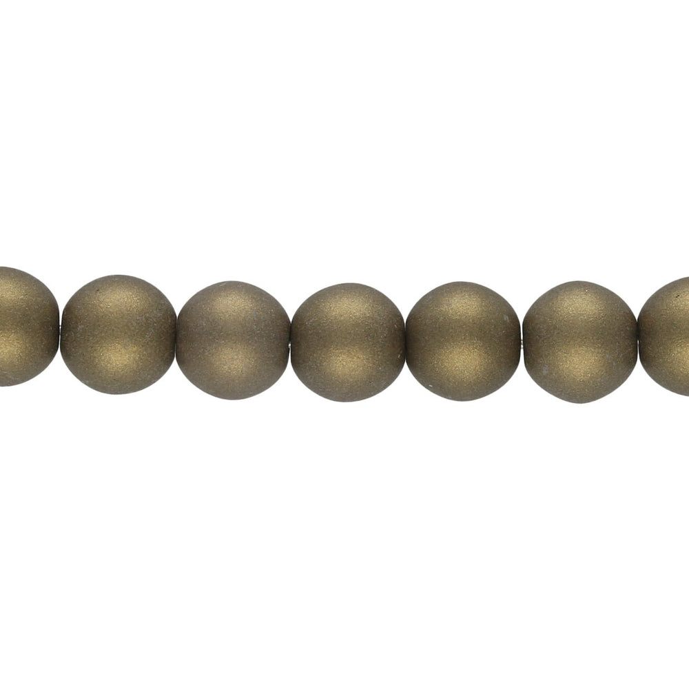 Glasperlen rund - 6 mm - Powdery Antique Gold - PerlineBeads