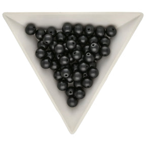 Glasperlen rund - 6 mm - Powdery Jet - PerlineBeads