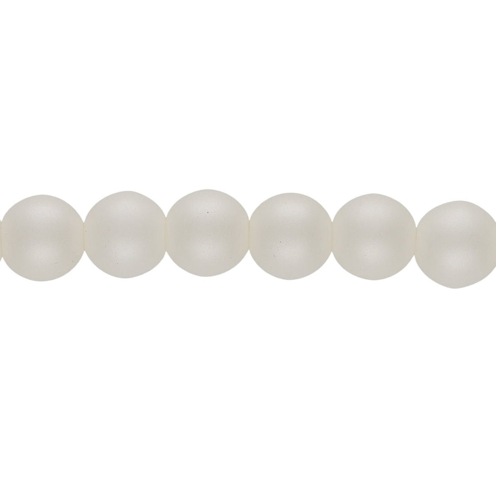 Glasperlen rund - 6 mm - Powdery Pastel White - PerlineBeads