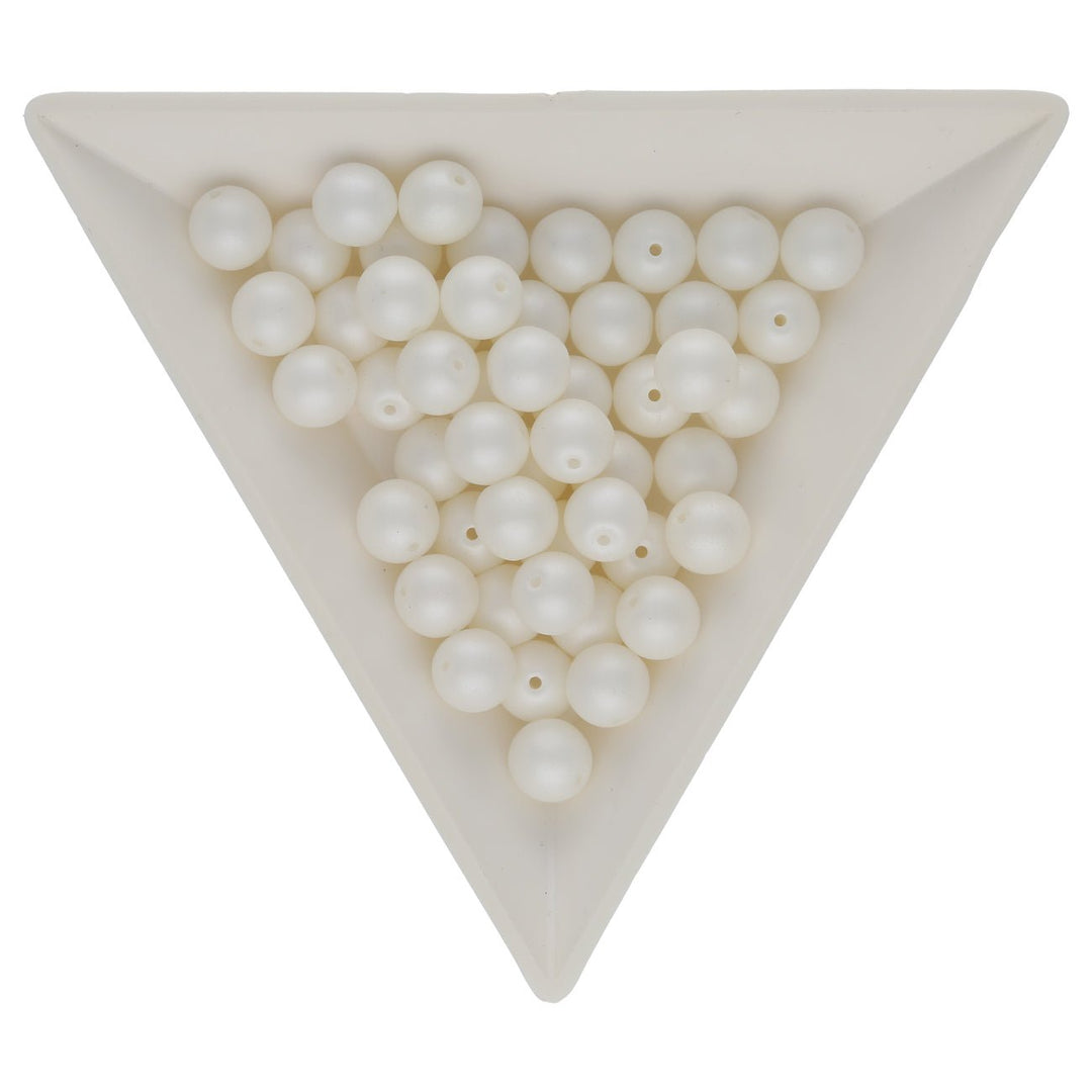 Glasperlen rund - 6 mm - Powdery Pastel White - PerlineBeads