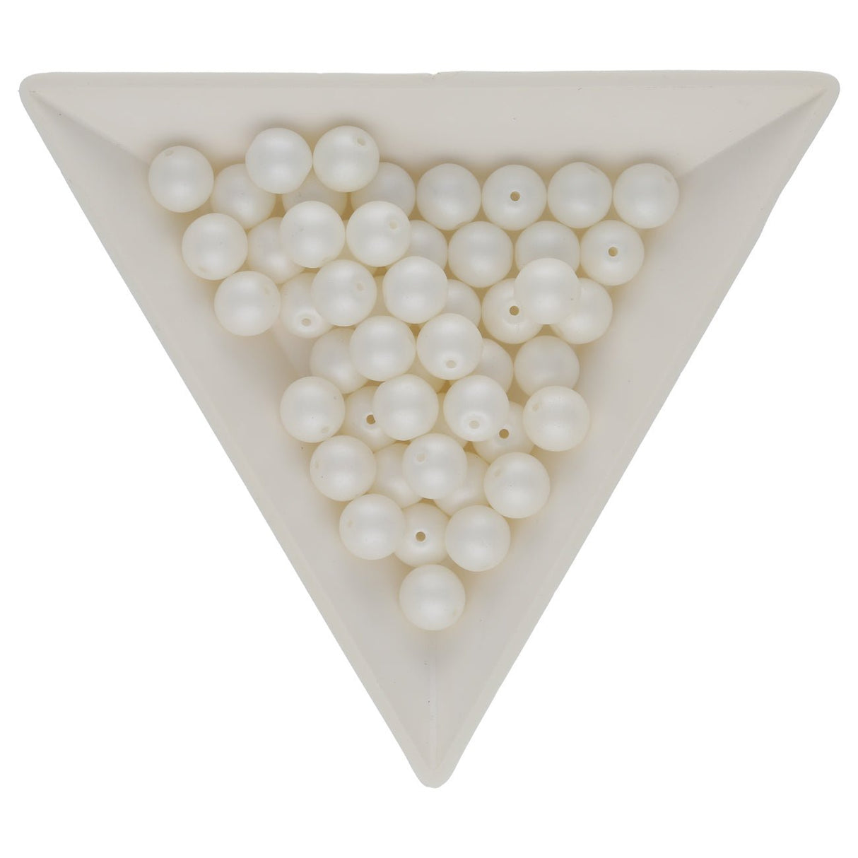 Glasperlen rund - 6 mm - Powdery Pastel White - PerlineBeads