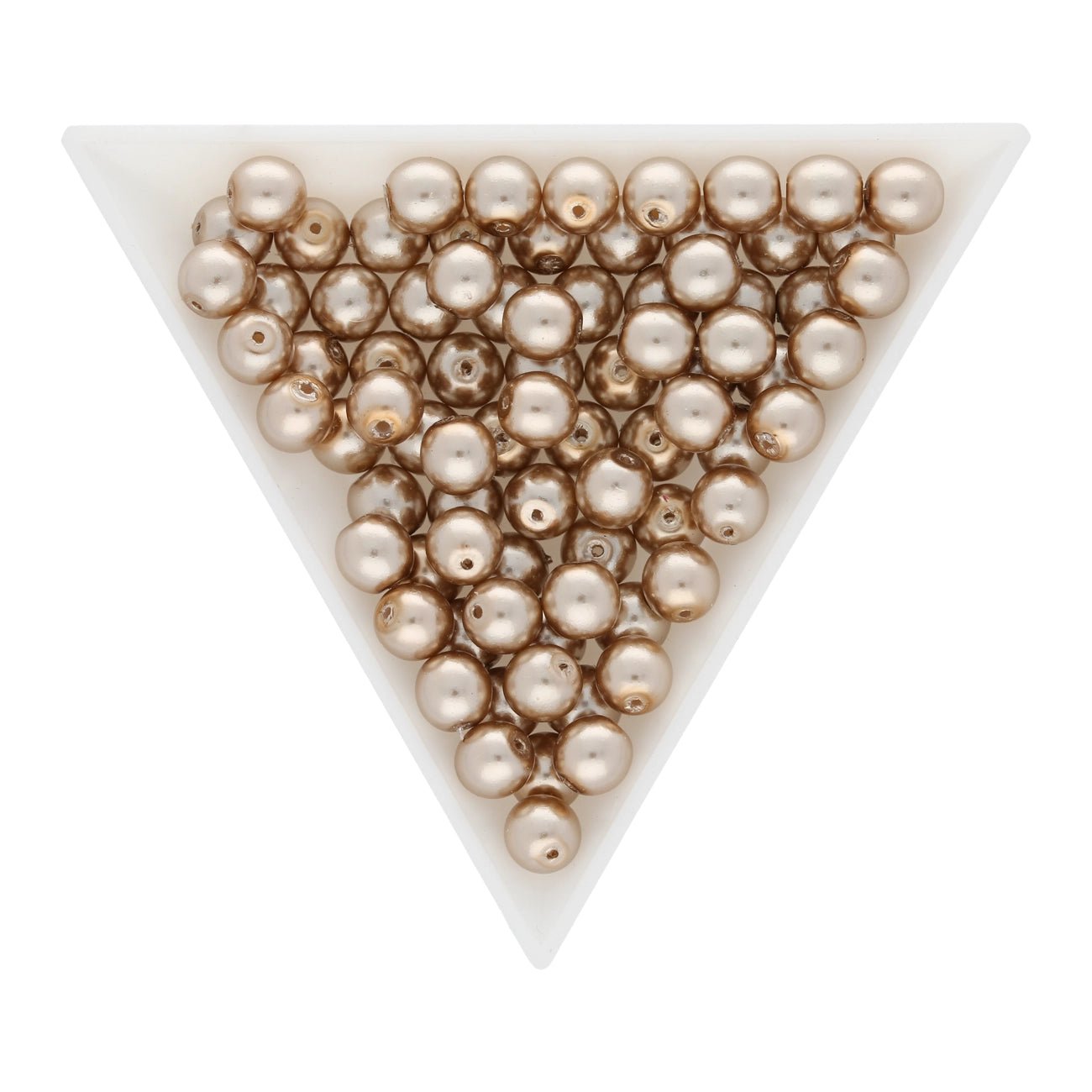 Glasperlen rund - 6 mm - Shiny Beige - PerlineBeads SA