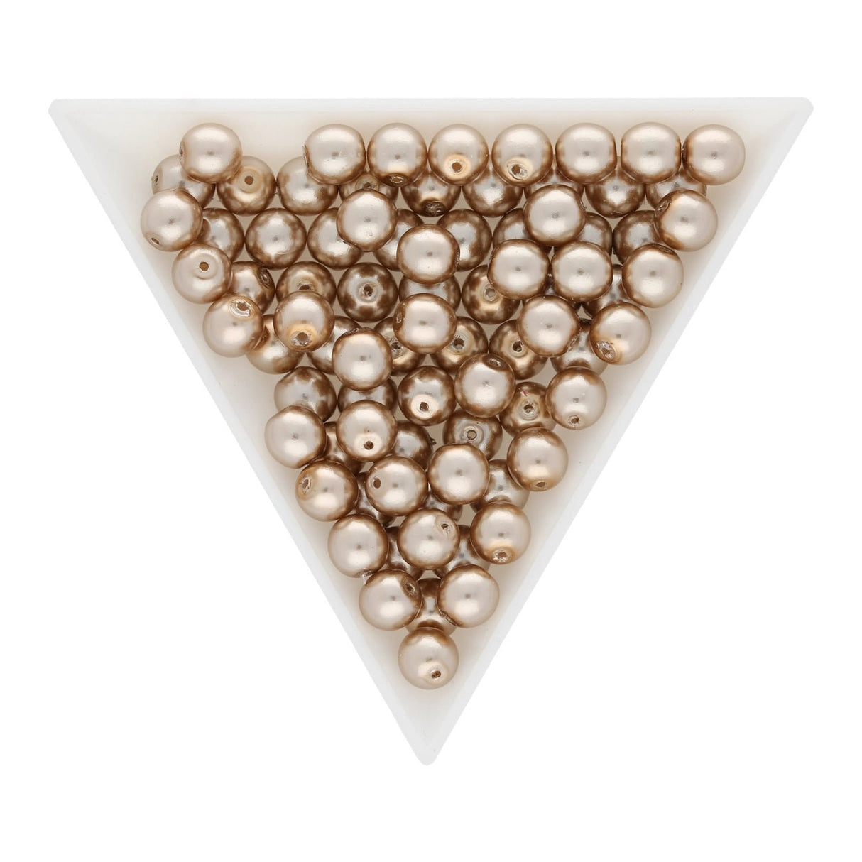 Glasperlen rund - 6 mm - Shiny Beige - PerlineBeads SA