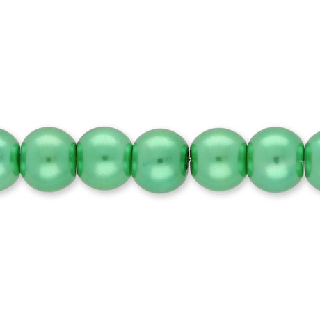 Glasperlen rund - 6 mm - Shiny Emerald Green - PerlineBeads SA
