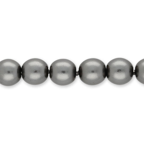 Glasperlen rund - 6 mm - Shiny Grey - PerlineBeads SA