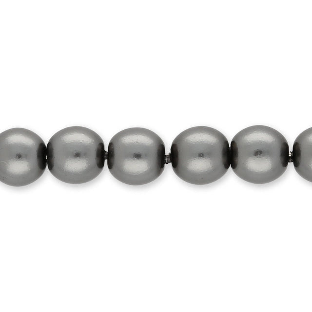 Glasperlen rund - 6 mm - Shiny Grey - PerlineBeads SA