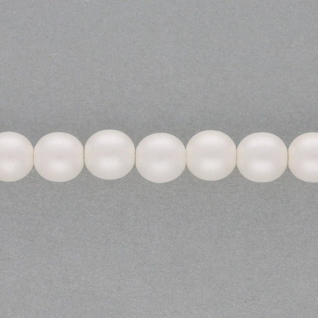 Glasperlen rund - 8 mm - Pearl Coat Snow - PerlineBeads SA
