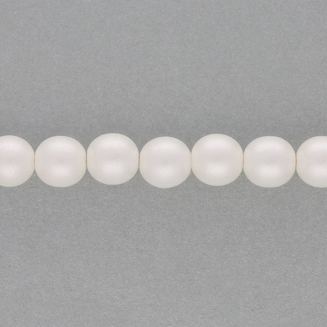 Glasperlen rund - 8 mm - Pearl Coat Snow - PerlineBeads SA
