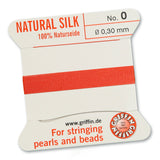Griffin Perlseide – 100% Naturseide – No. 0 (0,30 mm) - Korallrot - PerlineBeads SA