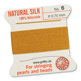 Griffin Perlseide – 100% Naturseide – No. 6 (0,70 mm) - Dunkelgelb - PerlineBeads SA