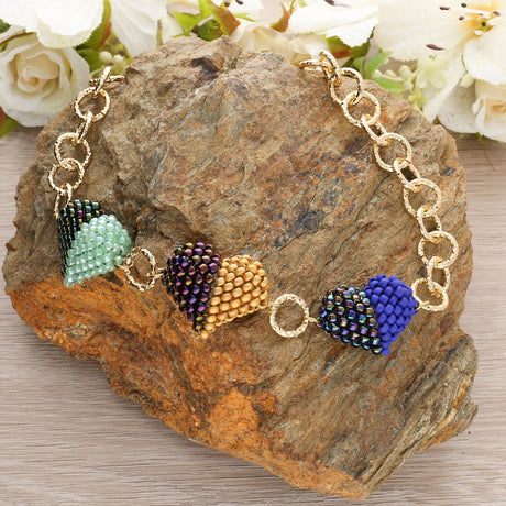 Grossmaschige Aluminiumkette - hellgold - PerlineBeads SA