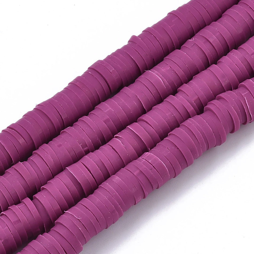 Heishi-Perlen aus Polymerpaste 6 mm – Purple - PerlineBeads