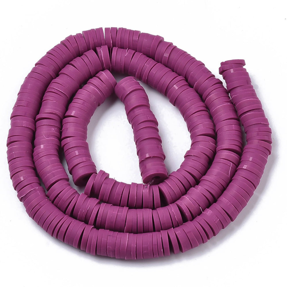 Heishi-Perlen aus Polymerpaste 6 mm – Purple - PerlineBeads
