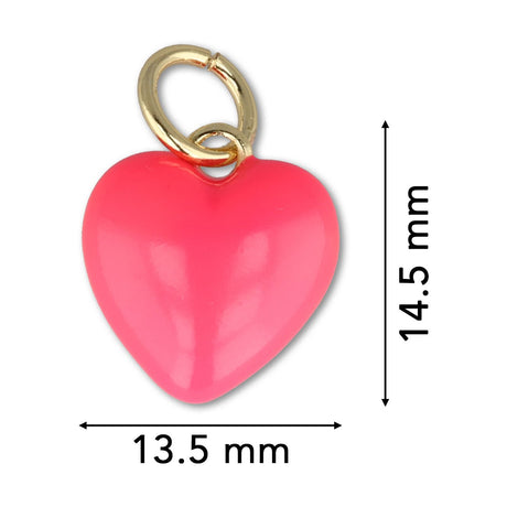 Herz-Anhänger • Vergoldet • Emailliert • 14.5 x 13.5 mm - PerlineBeads SA