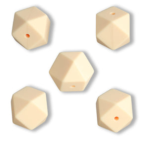 Hexagon Focal-Bead • 3D-Silikonperle Sechseckig, Moccasin - PerlineBeads SA