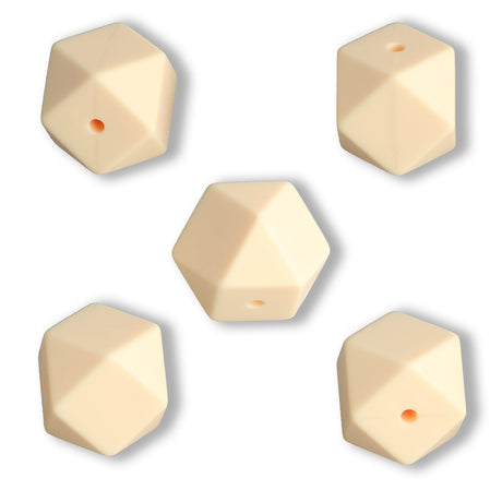 Hexagon Focal-Bead • 3D-Silikonperle Sechseckig, Moccasin - PerlineBeads SA