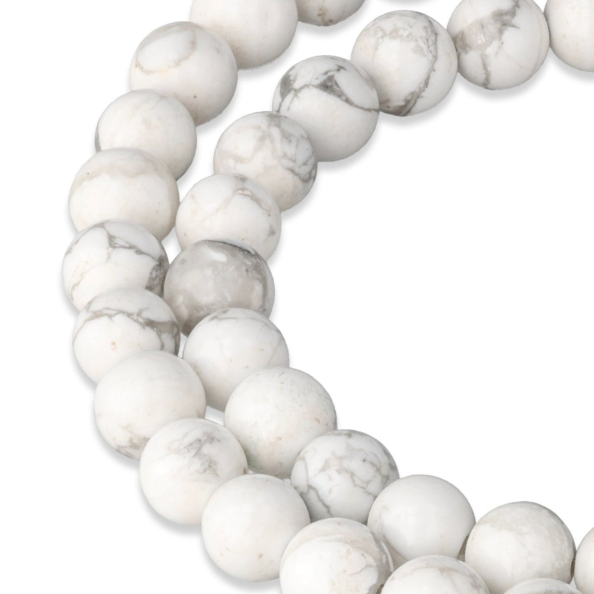 Howlith Perlen · rund · 6 mm - PerlineBeads SA