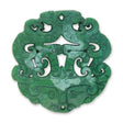 Jade - Anhänger · handgeschnitzt · Taotie - Maske mit Wolkenornamenten · grün · 70 mm - PerlineBeads SA