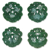 Jade - Anhänger · handgeschnitzt · Taotie - Maske mit Wolkenornamenten · grün · 70 mm - PerlineBeads SA