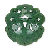Jade - Anhänger · handgeschnitzt · Taotie - Maske mit Wolkenornamenten · grün · 70 mm - PerlineBeads SA