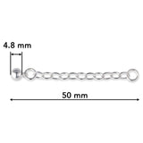 Kettenverlängerung 50 mm – Sterling Silber 925 - PerlineBeads SA
