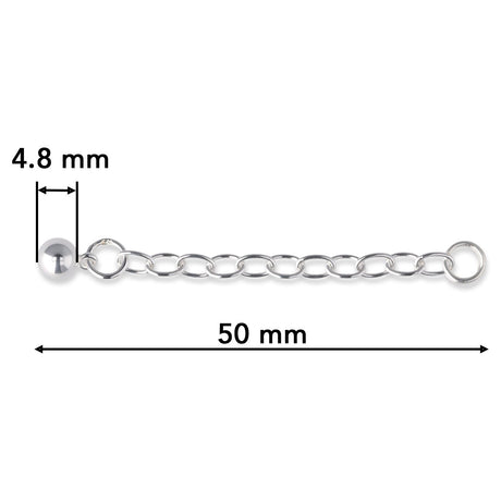 Kettenverlängerung 50 mm – Sterling Silber 925 - PerlineBeads SA
