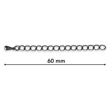 Kettenverlängerung 60 mm – Gunmetal - PerlineBeads SA