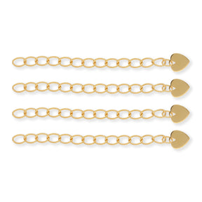 Kettenverlängerung 50 mm mit Herz – Vergoldet - PerlineBeads