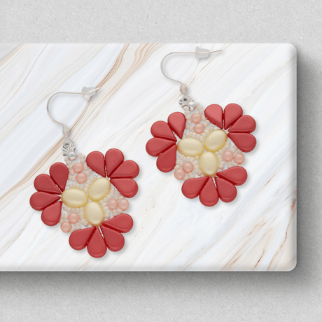 Kit für Ohrringe “Sakura” par Puca® - Koralle - PerlineBeads SA