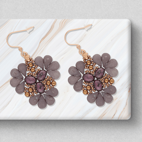 Kit für Ohrringe “Sakura” par Puca® - Opal Nebula - PerlineBeads SA