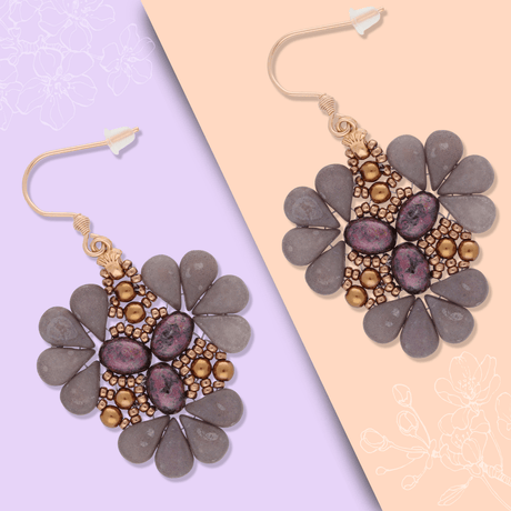 Kit für Ohrringe “Sakura” par Puca® - Opal Nebula - PerlineBeads SA