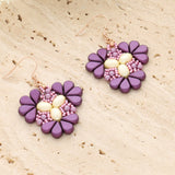 Kit für Ohrringe “Sakura” par Puca® - Pastel Bordeaux - PerlineBeads SA