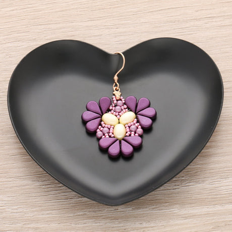 Kit für Ohrringe “Sakura” par Puca® - Pastel Bordeaux - PerlineBeads SA