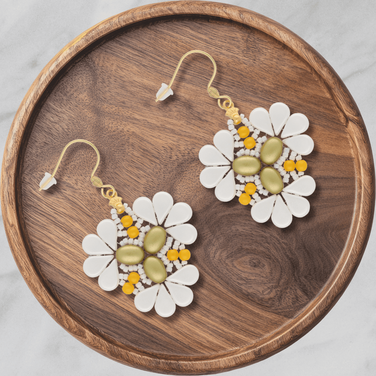 Kit für Ohrringe “Sakura” par Puca® - Pastel Lime - PerlineBeads SA
