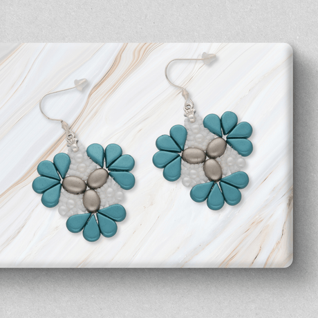 Kit für Ohrringe “Sakura” par Puca® - Petrol - PerlineBeads SA