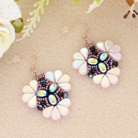 Kit für Ohrringe “Sakura” par Puca® - Rose - PerlineBeads SA