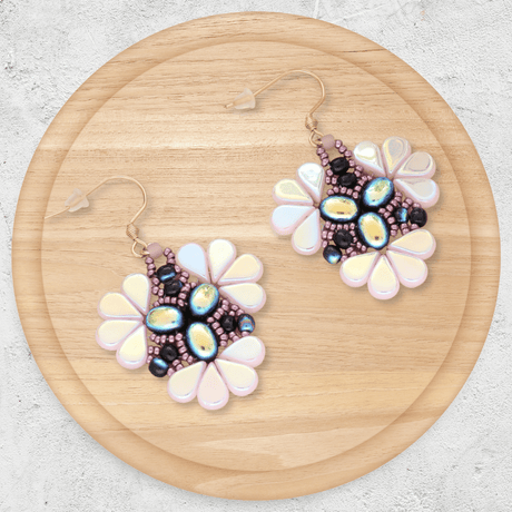 Kit für Ohrringe “Sakura” par Puca® - Rose - PerlineBeads SA