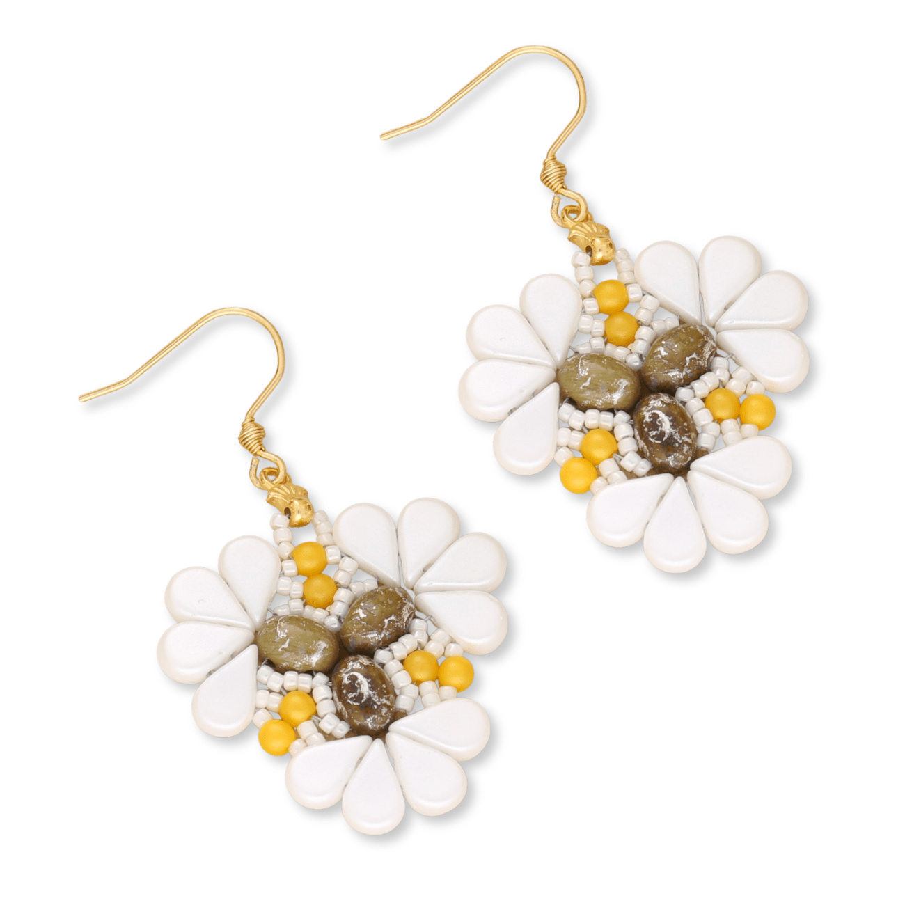 Kit für Ohrringe “Sakura” par Puca® - Weiss - PerlineBeads SA