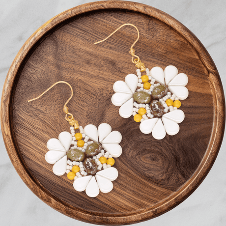 Kit für Ohrringe “Sakura” par Puca® - Weiss - PerlineBeads SA