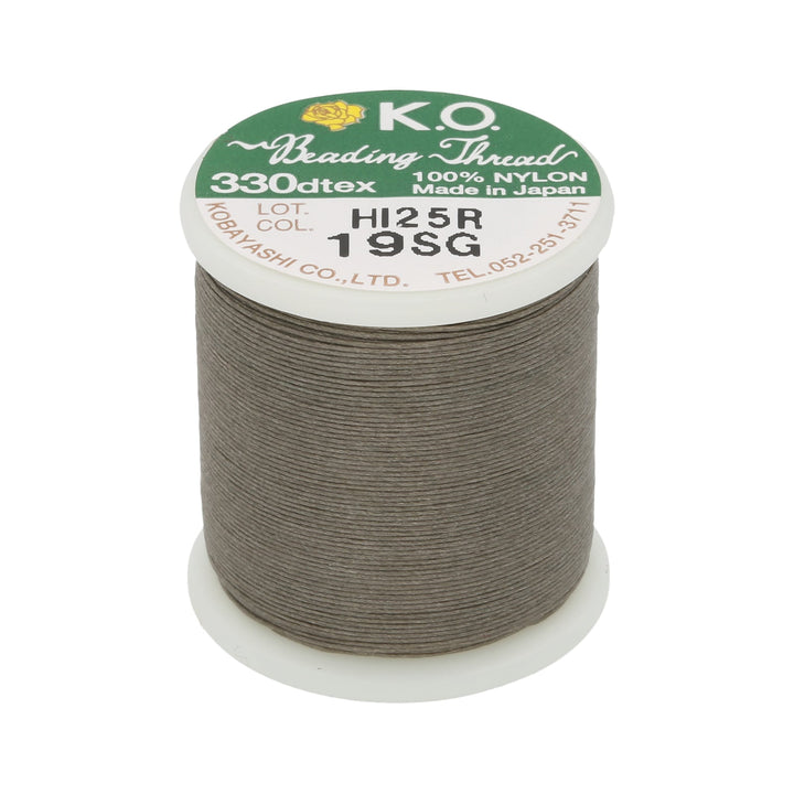 K.O. Perlengarn 330dtex - grau - grün - PerlineBeads SA