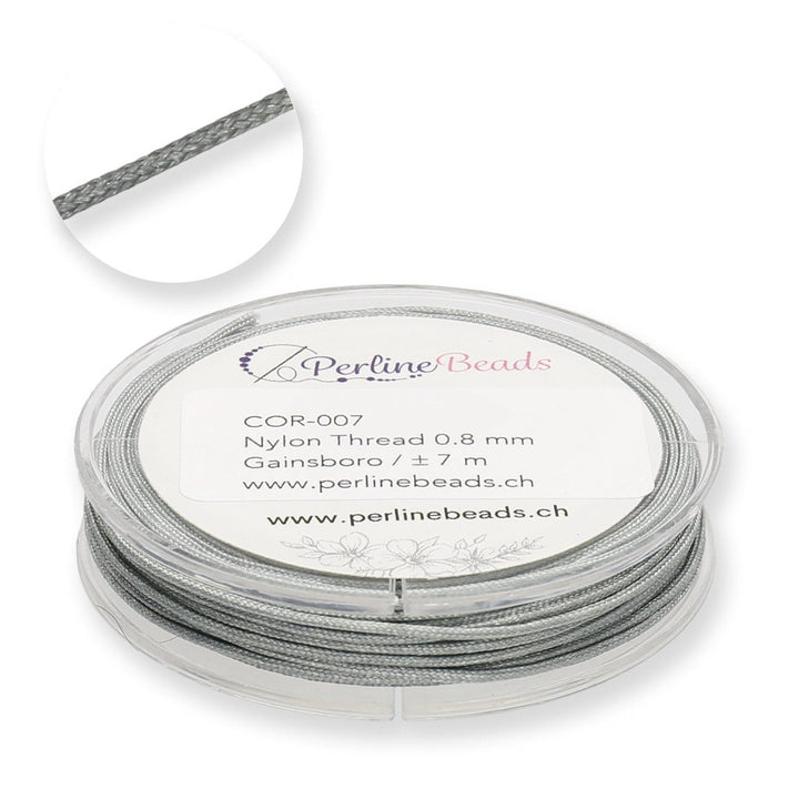 Kordel aus Nylon 0.8 mm - Grau - PerlineBeads