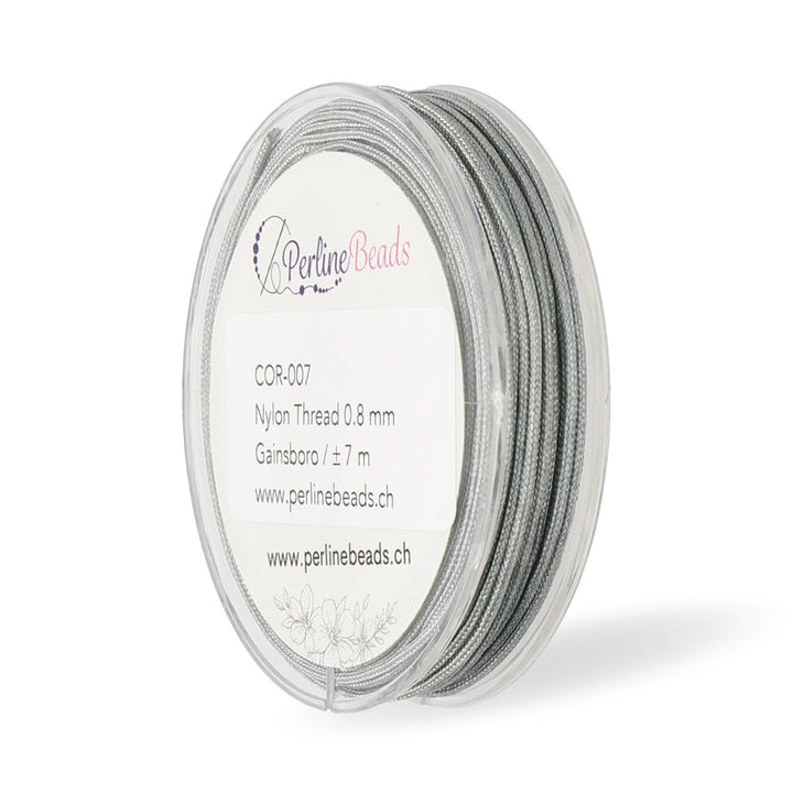 Kordel aus Nylon 0.8 mm - Grau - PerlineBeads