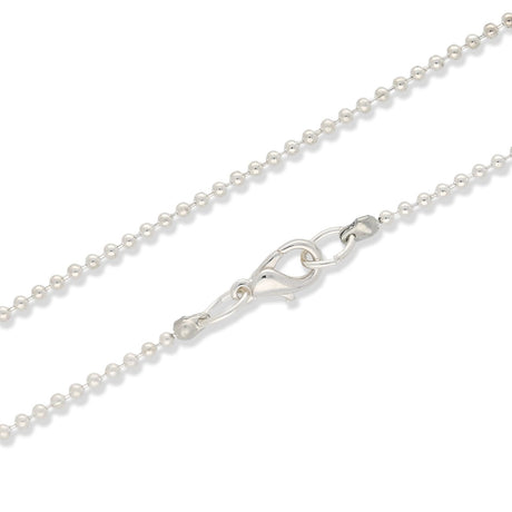 Kugelkette 45 cm mit Karabinerverschluss – Farbe Silber - PerlineBeads SA